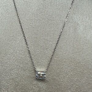 Emerald cut 925 Sterling Silver Necklace